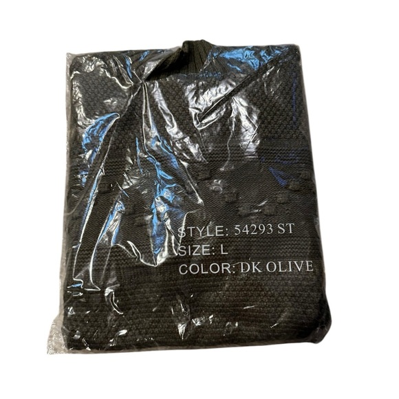 NWT Pink Clover Dark Olive Knitted Gabriel Mock Turtleneck sweater Large - Picture 4 of 4